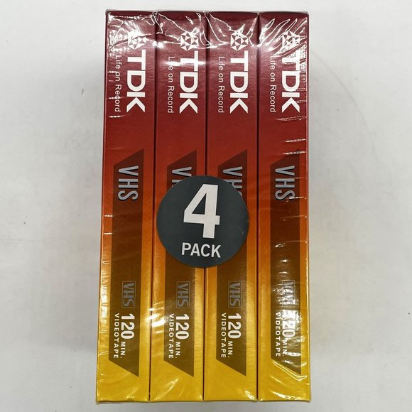 4 PK TDK VHS T-120 6 Hour Recording Superior Quality Blank Video Cassette Tapes - Picture 4 of 4